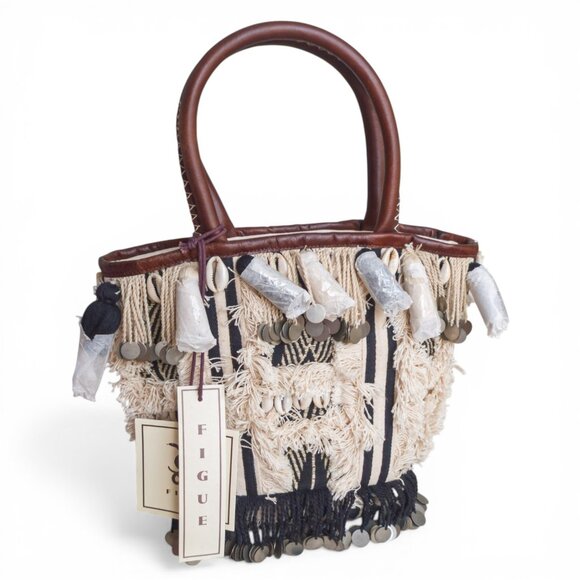 Figue Handbags - Figue San Filipe Mini Tuk Tuk Bag NWT Boho Embellished Tote Italy $395